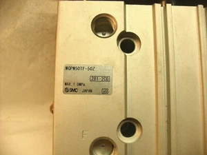 SMC compact guided cylinder Part # MGPM50TF 50Z - 50mm Bore 50mm Stroke 2B1-2CD - Picture 1 of 4