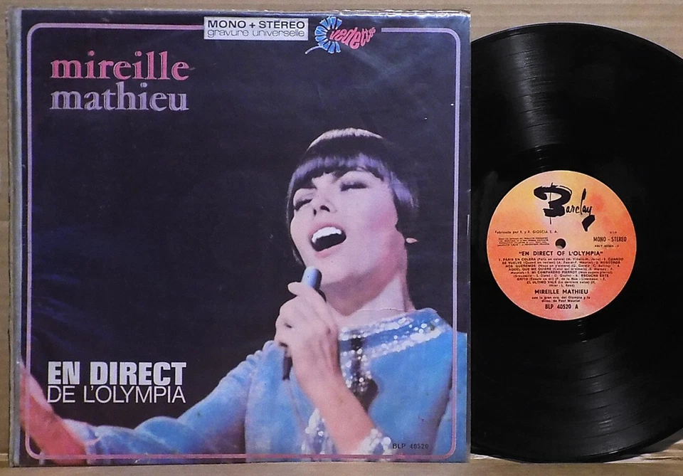 MIREILLE MATHIEU En Direct De L'Olympia Uruguay 1968 LP Chanson PAUL MAURIAT - Image 1 of 4