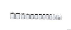 Snap-On Tools USA 12pc 1/2" Flank Drive 6-Point SAE Shallow Socket Set - Picture 1 of 3