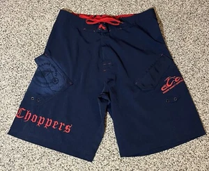 Bañador Orange County Choppers rojo marino pantalones cortos bordados bolsillos 34 - Imagen 1 de 11