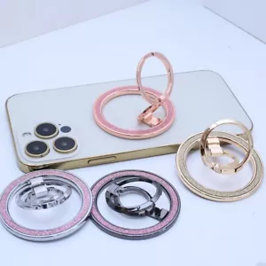 Luxury Bling Adjustable Stand Metal Kickstand Magnetic Women Phone Rings Holder - Picture 1 of 11