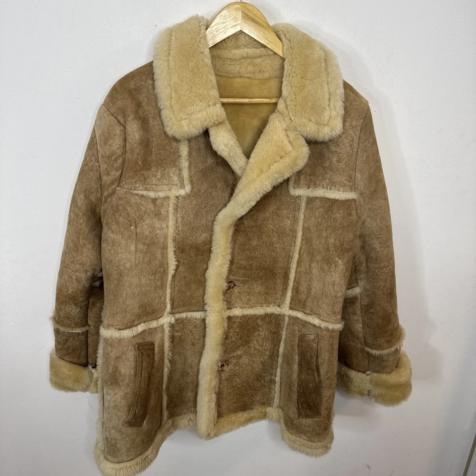 Vintage Sears Shearling Sheepskin Suede Leather Woman M/L Coat Western - Image 1 of 4
