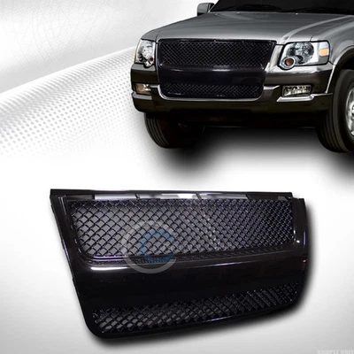 For 07-10 Ford Explorer Sport Trac Glossy Blk Mesh Front Bumper Grill Grille ABS - Image 1 of 2