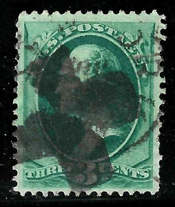 Fancy Cancel BOLD NY CROSS 3 Cent Washington Banknote 1871-83 US G-2 - Picture 1 of 1
