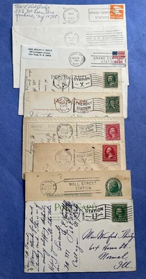 LOT x9 NYC NY 1900s STATION CANCELS! FLAG/MACHINE COVERS/POSTCARDS L@@K NEW YORK - Image 1 of 2