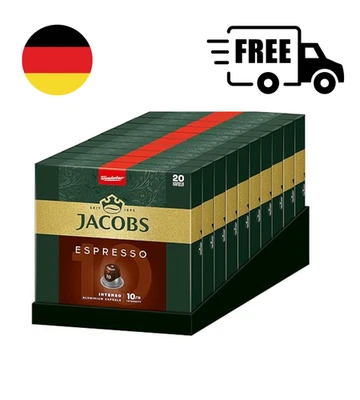 Jacobs Espresso Intenso Coffee Capsules, Mega Pack XXL, Intensity 10/12, 5 x 40 - Bild 1 von 4