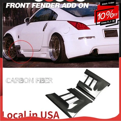 Carbon Fiber Front Fender Addon Vent Duct Mudguard Bodykits For Nissan 350Z Z33 - Image 1 of 4