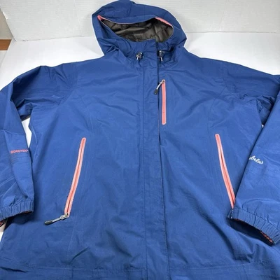 Cabela's Gore-Tex Chaqueta Mujer 2XL Azul Rosa Con Capucha Chaqueta de Lluvia Cremallera Completa Foto 1 de 4