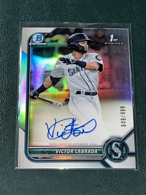 2022 Bowman Chrome Victor Labrada REFRACTOR /499 AUTOGRAPH - Image 1 of 3