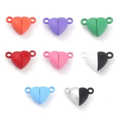 50 Sets Heart-Shaped Magnetic Clasps Jewelry Bracelet Connected 15x9.5x6mm - Image 1 of 2