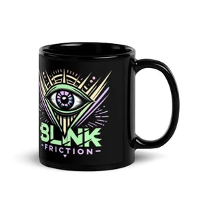 Blink Friction Black Glossy Mug Pop Art Style - Picture 1 of 7