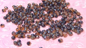 3*6 mm Dark Grey Glass Faceted Roundel Crystal Beads 50 pcs - Picture 1 of 22
