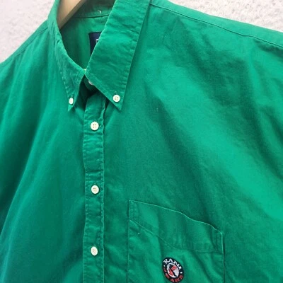 Karl kani джинсы рубашка на пуговицах мужские XL зеленый с короткими рукавами фирменный логотип тяжелый - Изображение 1 из 4