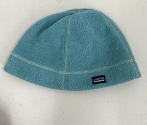 Patagonia Fleece Beanie Hat Turquoise Kids Size L(3-6yrs) Made In USA Vintage - Picture 1 of 4