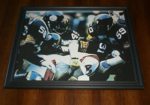 1970's STEELERS LAMBERT & JACK HAM FRAMED COLOR PRINT - Picture 1 of 1