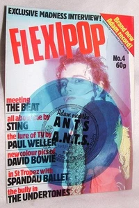 FLEXIPOP #4 w/ ADAM &The ANTS FLEXI-DISC! NMINT1980 BOWIE MADNESS SPANDAU BALLET - Picture 1 of 2