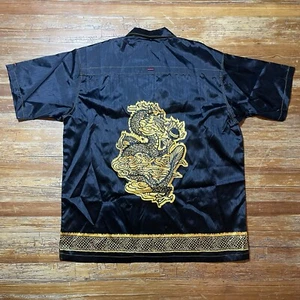 Vintage Y2K FUBU Dragon Shirt Size 3XL Button Up Iridescent Metallic 90s NWT NOS - Picture 1 of 12