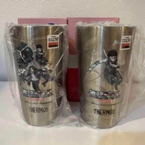 Thermos Attack on Titan Levi & All Members Tumbler Set Coca-Cola Novelty 2023 - Picture 1 of 9