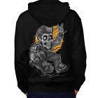 Wellcoda Skate Streets Fashion Mens Hoodie,  Design on the Jumpers Back
