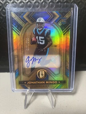 Jonathan Mingo 2023 Panini Gold Standard Rookie Autograph /199 #156 RC Panthers - Image 1 of 2