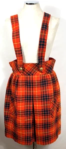 Jumper Dress Red Plaid Sz 16 Carol Brent Teacher Preppy 1970s - Picture 1 of 9