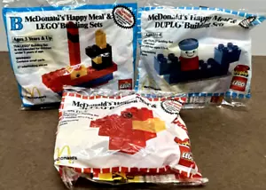 McDonalds Lego Duplo Happy Meal Toys 1986 Juego de tres nuevos en paquete - Imagen 1 de 4