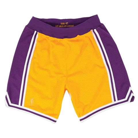 Mens Mitchell & Ness NBA Authentic Shorts Los Angeles Lakers Home 1996-97 Cover