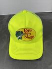 Yellow Vinyl front Bass Pro Shop Snapback Trucker Mesh Fishing Cleaned Hat Cap