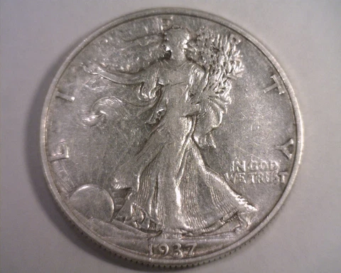1937 WALKING LIBERTY HALF EXTRA FINE / ABOUT UNCIRCULATED XF/AU ORIGINAL EF/AU Cover