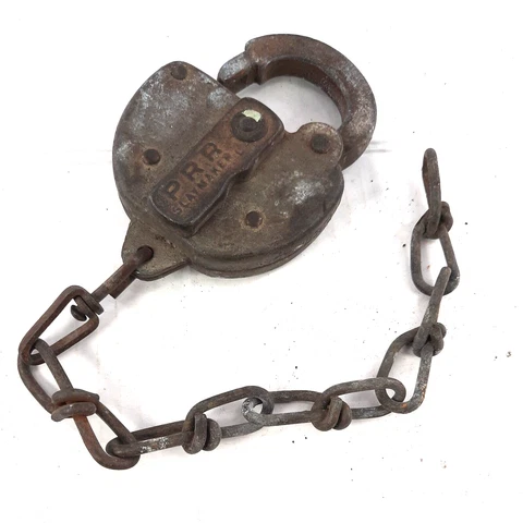 ANTIQUE SLAYMAKER PRR PA.PENNSYLVANIA RR RAILROAD LOCK PADLOCK NO KEY Cover