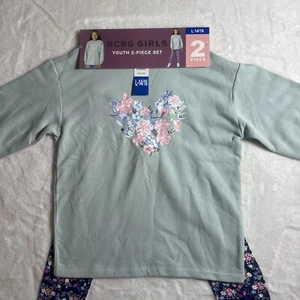 BCBG Girls 2 Piece Sweatshirt Legging Set L-14/16 Teal - Picture 1 of 5