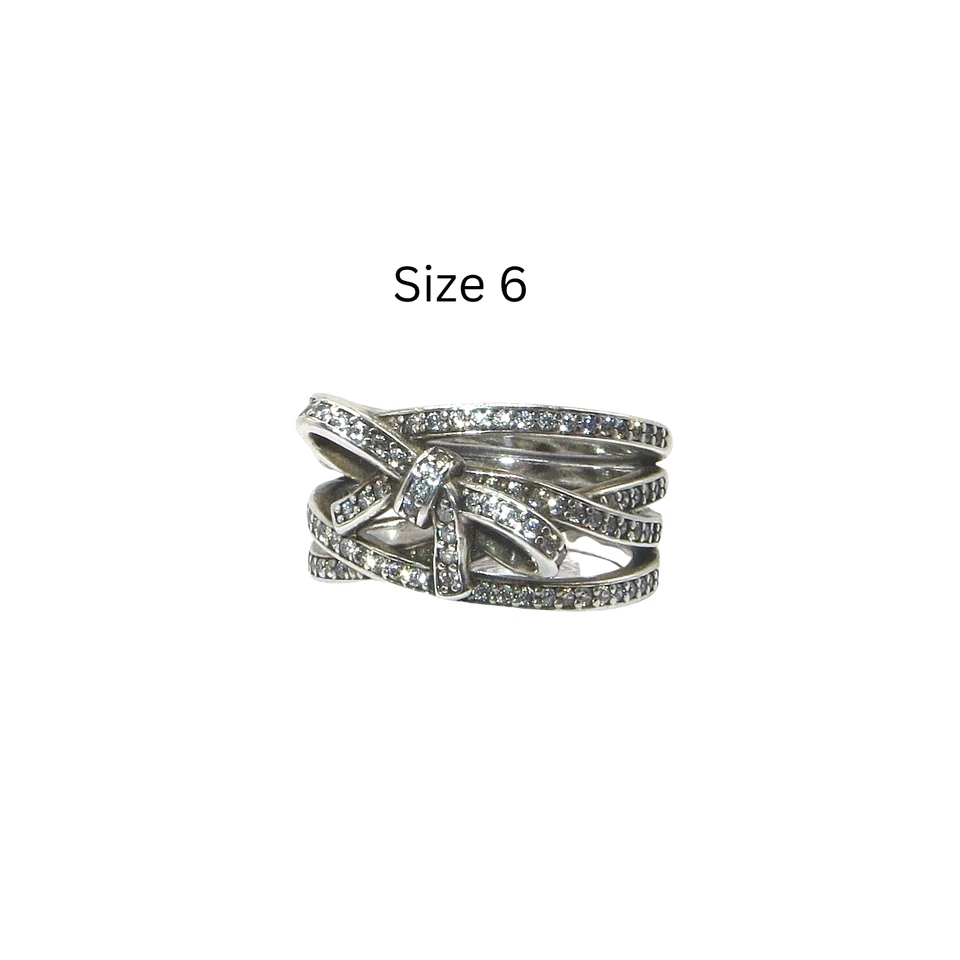 Pandora Delicate Sentiments Size 6 Clear CZ and Sterling Ring 190995CZ - Image 1 of 4