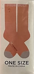 NUEVO CON ETIQUETAS DIVERTIDOS Calcetines Fiorucci Calcetines Acanalados Naranja Claro Brillante Salmón Talla Única OS - Imagen 1 de 7