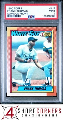 Frank Thomas RC HOF 1990 Topps #414 nombre en la parte delantera PSA 9 Foto 1 de 2