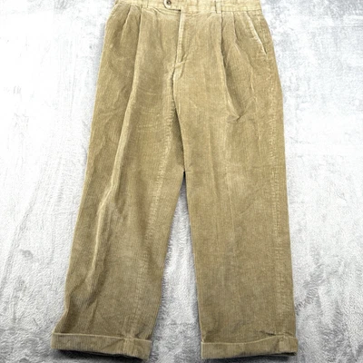 Pantalones de pana Joseph & Feiss para hombre 36 x 30 (28,5) beige plisado con puños Foto 1 de 4