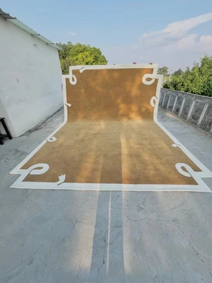 Hand-Tufted Wool Rug 9x12 ft - Yellow Design, Handmade Area Rugs - Image 1 of 4