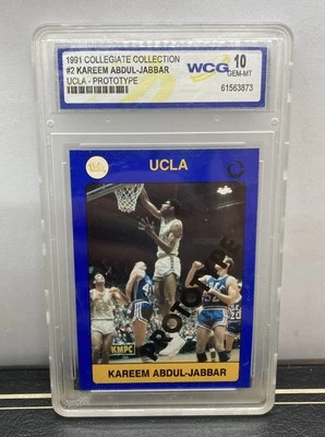 1991 UCLA Collegiate Collection #2 Prototype Kareem Abdul-Jabbar WCG Gem Mint 10 - Image 1 of 4