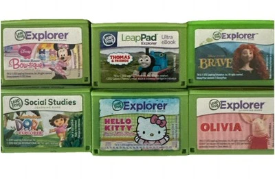 6 Leapfrog explore leap pad social studies Disney Hello Kitty Dora the Explorer - Image 1 of 4