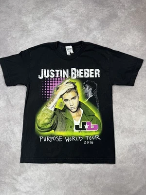 Justin Bieber Purpose World Tour Shirt Youth Medium 2016 Concert Pop Music Tee - Image 1 of 4