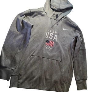 Nike Olympics Team USA Flag Gray Hooded Sweatshirt Hoddie Men's Size M 2617 - Picture 1 of 9
