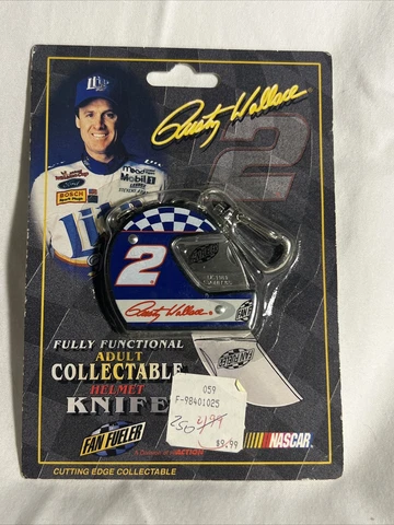 NASCAR #2 Rusty Wallace Miller Light Fan Fueler Helmet Knife Keychain Cover