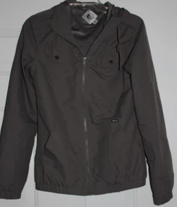 Volcom Jacket Womens XSmall Gray Zip Hoodie Windbreaker Enemy Lines Lightweight - Picture 1 of 8