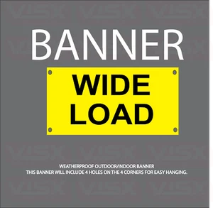 Wide Load Vinyl Banner Flag Outdoor indoor Sign Warning hazard Truck Caution - Picture 1 of 1