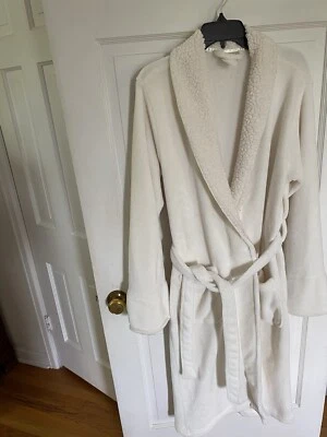 Nice Pottery Barn faux sherpa women's bath Robe XL 14 - 16 - pre-owned off white - Изображение 1 из 4