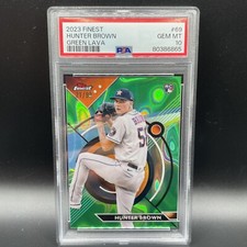 2023 Topps Finest Hunter Brown #69 Rookie Green Lava Refractor /99 Astros PSA 10