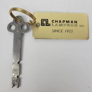 Vtg Steel Flat Skeleton Key BN8~Chapman Lampson Key Chain~Prosser, Washington - Picture 1 of 4