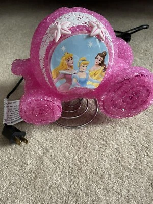 Disney Princess Carriage Coach Lamp Night Light Cinderella Pink Plastic Popcorn - Image 1 of 4