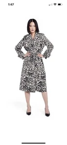 Sergio Hudson x Target SIZE XS Strong Shoulder Trench Coat Animal Print NWT - Picture 1 of 11