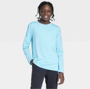 Boys' Long Sleeve Soft Gym T-Shirt - All in Motion Light Blue L (12/14) - Picture 1 of 1