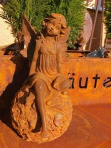Gusseisen Blütenelfe Lina Edelrost Gartendeko Rost Deko Figur Dekoration Fee - Bild 1 von 6